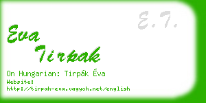 eva tirpak business card