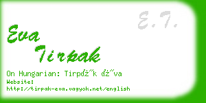 eva tirpak business card